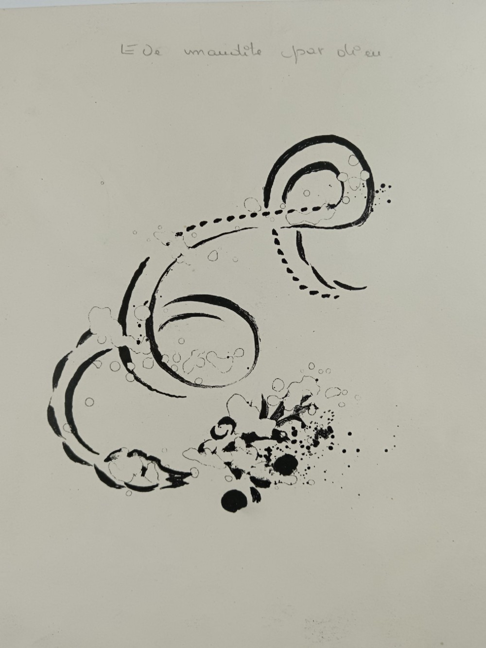 A 1960 double-sided colour lithograph on grey paper depicting a reclined terracotta figure beneath a green figurative motif and Hebrew lettering. View XI