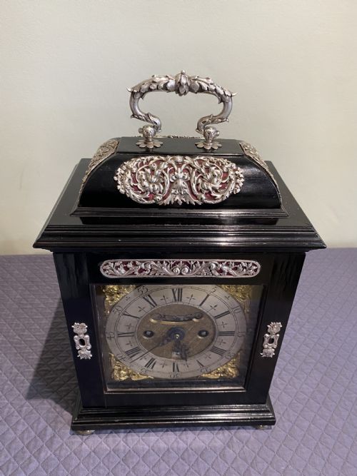JOHN PEPYS LONDON A FINE LATE 17TH CENT EBONY AND SILVER MOUNTED TABLE CLOCK - ADDITIONAL PHOTO 6