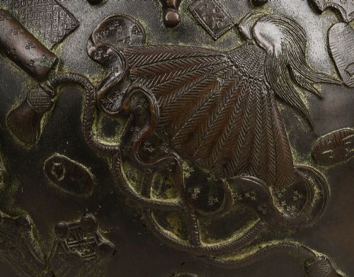 LARGE JAPANESE BRONZE VASE JARDINIRE MEIJI PERIOD - ADDITIONAL PHOTO 2