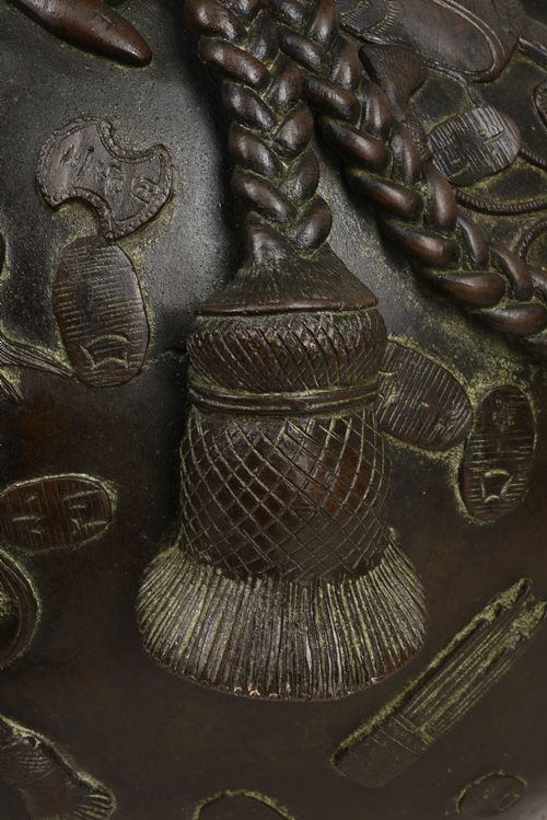LARGE JAPANESE BRONZE VASE JARDINIRE MEIJI PERIOD - ADDITIONAL PHOTO 3