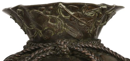 LARGE JAPANESE BRONZE VASE JARDINIRE MEIJI PERIOD - ADDITIONAL PHOTO 8