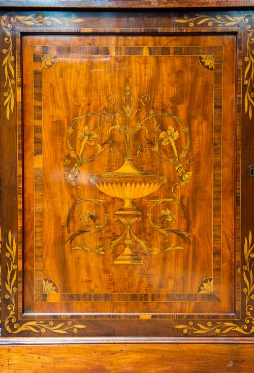 FINE GEORGIAN MAHOGANY INLAID LIBRARY BOOKCASE CIRCA 1800 - ADDITIONAL PHOTO 5