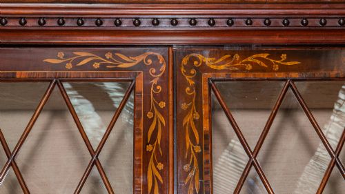 FINE GEORGIAN MAHOGANY INLAID LIBRARY BOOKCASE CIRCA 1800 - ADDITIONAL PHOTO 6