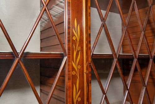 FINE GEORGIAN MAHOGANY INLAID LIBRARY BOOKCASE CIRCA 1800 - ADDITIONAL PHOTO 13