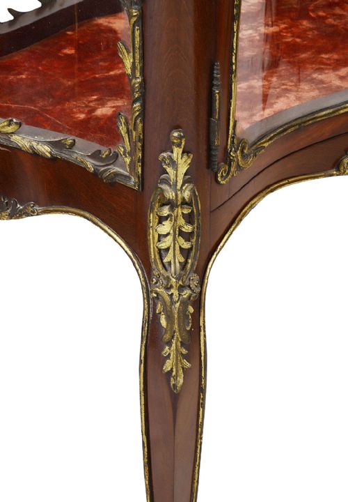 FRENCH 19TH CENTURY MAHOGANY DISPLAY CABINET - ADDITIONAL PHOTO 3