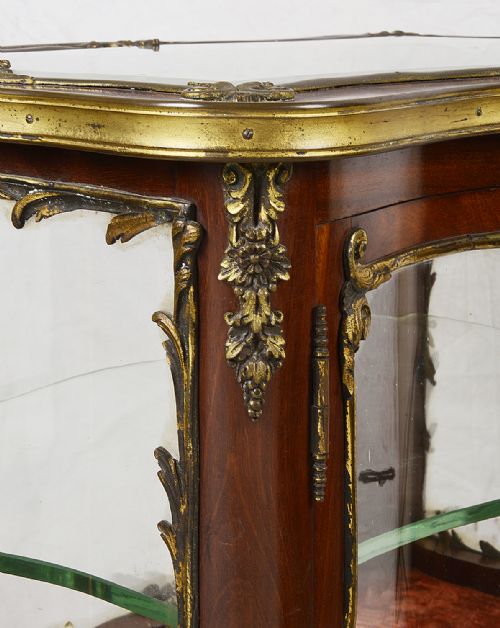 FRENCH 19TH CENTURY MAHOGANY DISPLAY CABINET - ADDITIONAL PHOTO 4