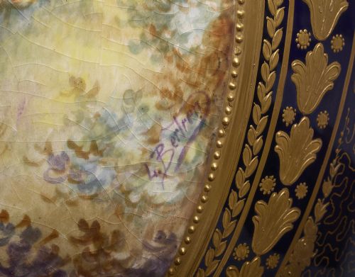 LARGE PAIR 19TH CENTURY FRENCH SEVRES STYLE VASES - ADDITIONAL PHOTO 5