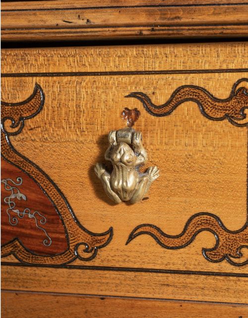 JAPANNED 19TH CENTURY PEDESTAL DESK ATTRIBUTED TO VIARDOT - ADDITIONAL PHOTO 4