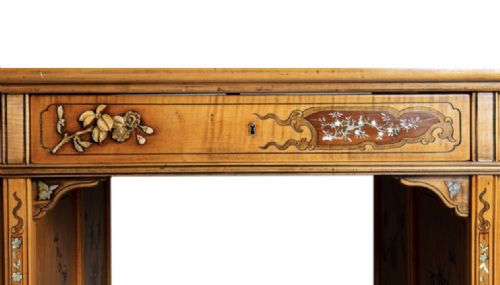 JAPANNED 19TH CENTURY PEDESTAL DESK ATTRIBUTED TO VIARDOT - ADDITIONAL PHOTO 14