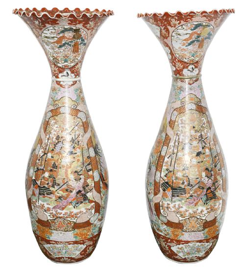 LARGE PAIR JAPANESE KUTANI VASES CIRCA 1900 54 - ADDITIONAL PHOTO 8