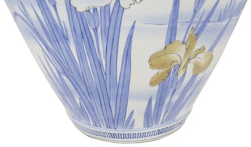 MEIJI PERIOD FUKAGAWA PORCELAIN LIDDED VASE - ADDITIONAL PHOTO 5