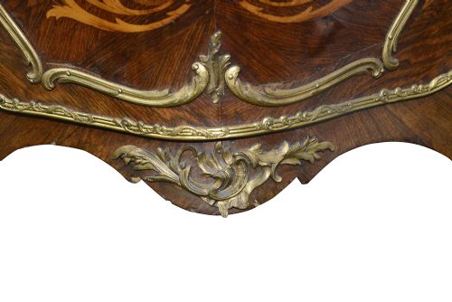 FRENCH 19TH CENTURY LOUIS XVI STYLE MARQUETRY STYLE VITRINE - ADDITIONAL PHOTO 4