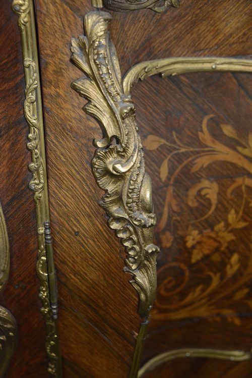 FRENCH 19TH CENTURY LOUIS XVI STYLE MARQUETRY STYLE VITRINE - ADDITIONAL PHOTO 5