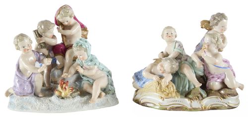 MEISSEN SET OF THE FOUR SEASONS PORCELAIN FIGURES 19TH CENTURY - ADDITIONAL PHOTO 1