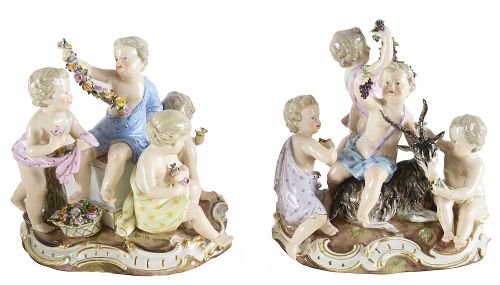 MEISSEN SET OF THE FOUR SEASONS PORCELAIN FIGURES 19TH CENTURY - ADDITIONAL PHOTO 2