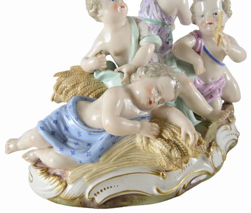 MEISSEN SET OF THE FOUR SEASONS PORCELAIN FIGURES 19TH CENTURY - ADDITIONAL PHOTO 4
