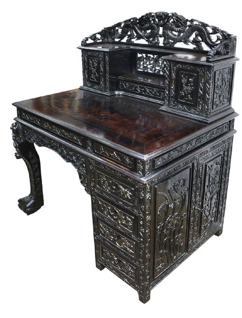 19TH CENTURY CHINESE HARDWOOD DESK - ADDITIONAL PHOTO 5