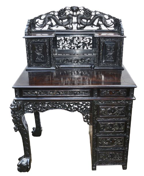 19TH CENTURY CHINESE HARDWOOD DESK - ADDITIONAL PHOTO 6