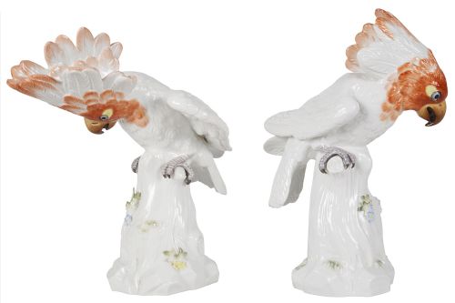 PAIR 19TH CENTURY MEISSEN PORCELAIN COCKATOOS - ADDITIONAL PHOTO 1