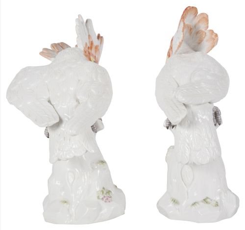PAIR 19TH CENTURY MEISSEN PORCELAIN COCKATOOS - ADDITIONAL PHOTO 3