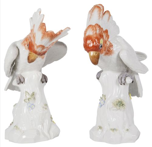 PAIR 19TH CENTURY MEISSEN PORCELAIN COCKATOOS - ADDITIONAL PHOTO 4