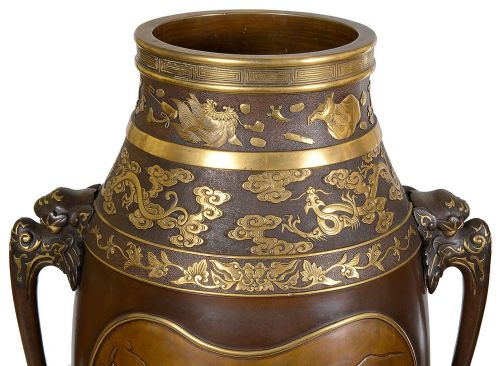 TWO MIYAO BRONZE VASES - ADDITIONAL PHOTO 1