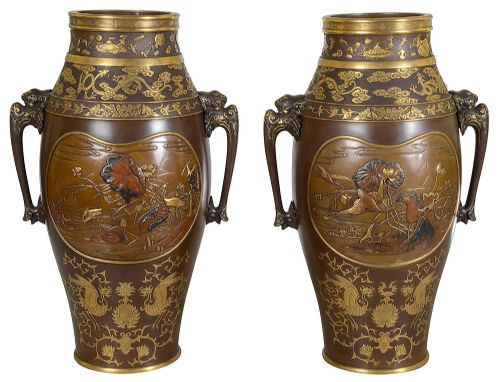 TWO MIYAO BRONZE VASES - ADDITIONAL PHOTO 6