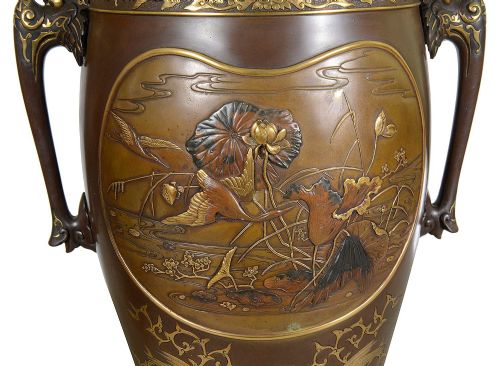 TWO MIYAO BRONZE VASES - ADDITIONAL PHOTO 8