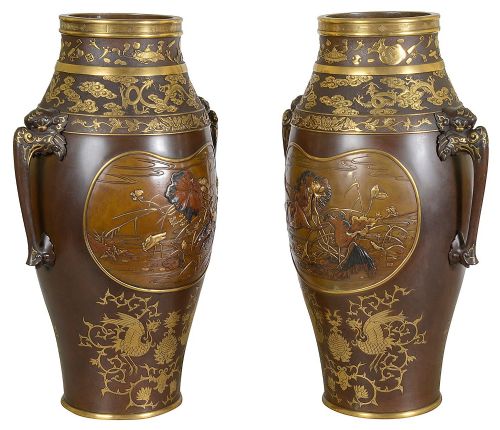 TWO MIYAO BRONZE VASES - ADDITIONAL PHOTO 9