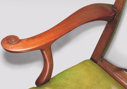 GEORGE III MAHOGANY LIBRARY ARMCHAIR - ADDITIONAL PHOTO 1