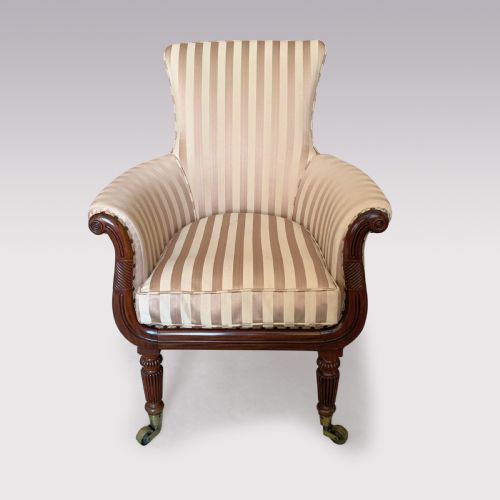 19TH CENTURY REGENCY PERIOD MAHOGANY LYRE FRONT GILLOWS TUB CHAIR - ADDITIONAL PHOTO 1