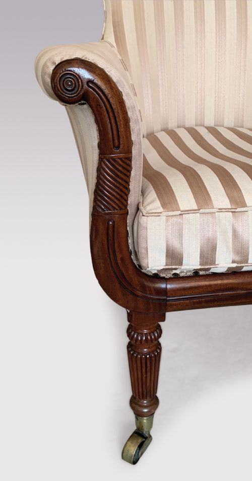 19TH CENTURY REGENCY PERIOD MAHOGANY LYRE FRONT GILLOWS TUB CHAIR - ADDITIONAL PHOTO 2
