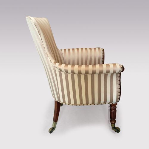 19TH CENTURY REGENCY PERIOD MAHOGANY LYRE FRONT GILLOWS TUB CHAIR - ADDITIONAL PHOTO 3