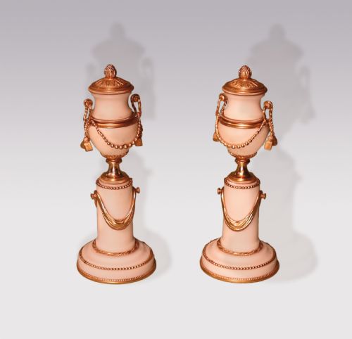 A PAIR OF EARLY 19TH CENTURY BRONZE AND ORMOLU CASSOLETTES