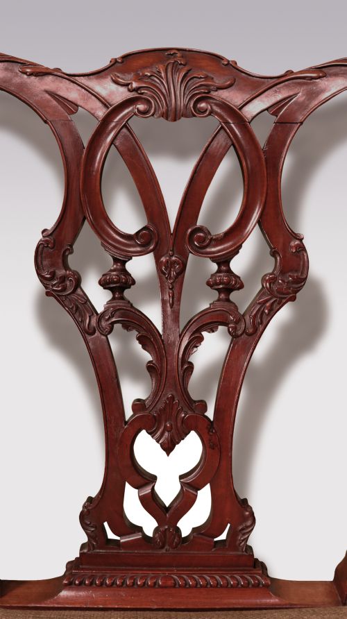 A SET OF SIX 19TH CENTURY CHIPPENDALE STYLE SINGLE MAHOGANY CHAIRS - ADDITIONAL PHOTO 4