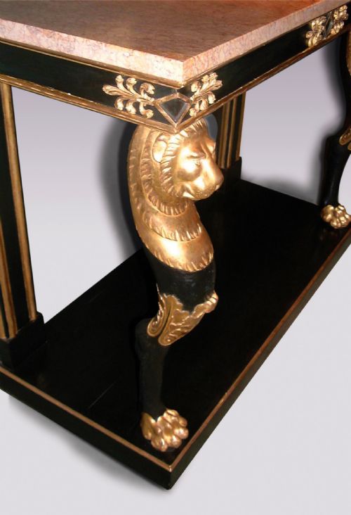 A REGENCY PERIOD PAINTED AND GILT CONSOLE TABLE - ADDITIONAL PHOTO 2