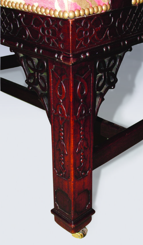 19TH CENTURY CHIPPENDALE STYLE MAHOGANY GAINSBOROUGH ARMCHAIR - ADDITIONAL PHOTO 2