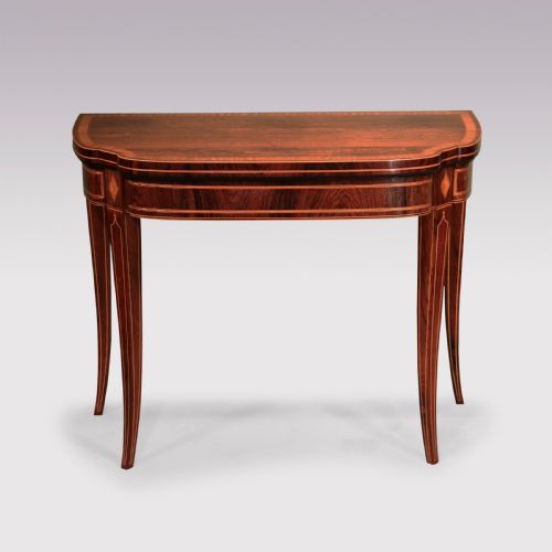 A FINE SHERATON PERIOD ROSEWOOD CARD TABLE - ADDITIONAL PHOTO 1