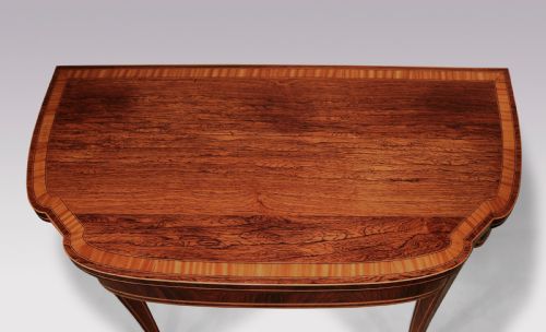 A FINE SHERATON PERIOD ROSEWOOD CARD TABLE - ADDITIONAL PHOTO 3