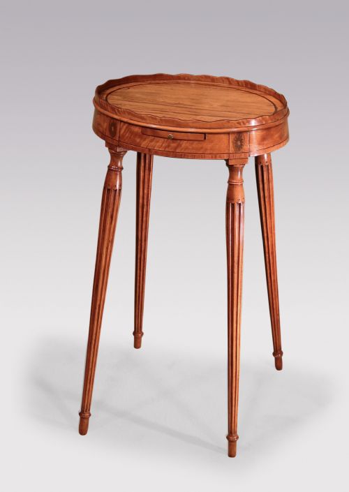 A GEORGE III PERIOD OVAL SATINWOOD KETTLESTAND - ADDITIONAL PHOTO 2