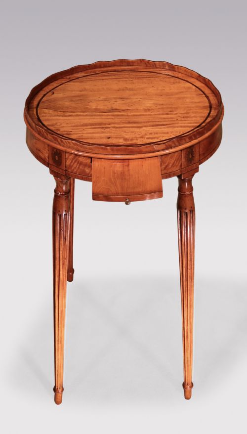 A GEORGE III PERIOD OVAL SATINWOOD KETTLESTAND - ADDITIONAL PHOTO 3