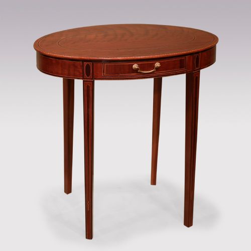 A PAIR OF LATE 18TH CENTURY SHERATON PERIOD MAHOGANY OVAL OCCASIONAL TABLES - ADDITIONAL PHOTO 3