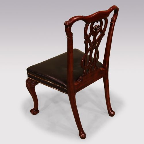 A SET OF 6 SINGLE AND 2 ARM CHIPPENDALE REVIVAL MAHOGANY DINING CHAIRS - ADDITIONAL PHOTO 5