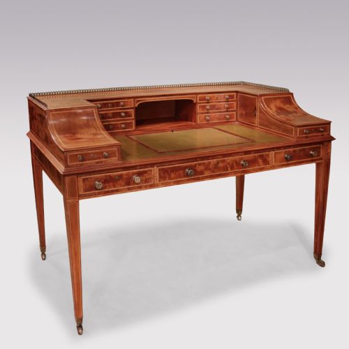 ANTIQUE GEORGE III PERIOD MAHOGANY CARLTON HOUSE WRITING DESK - ADDITIONAL PHOTO 1