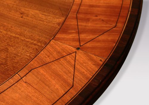 ANTIQUE GEORGE III PERIOD FIGURED MAHOGANY OVAL BREAKFAST TABLE - ADDITIONAL PHOTO 3