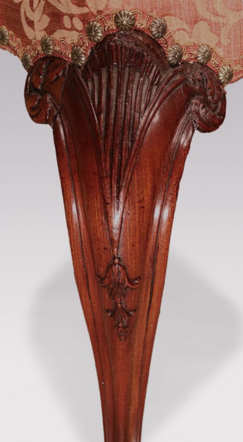 ANTIQUE SET OF FOUR HEPPLEWHITE PERIOD CARVED MAHOGANY STUFFED BACK ARMCHAIRS - ADDITIONAL PHOTO 6