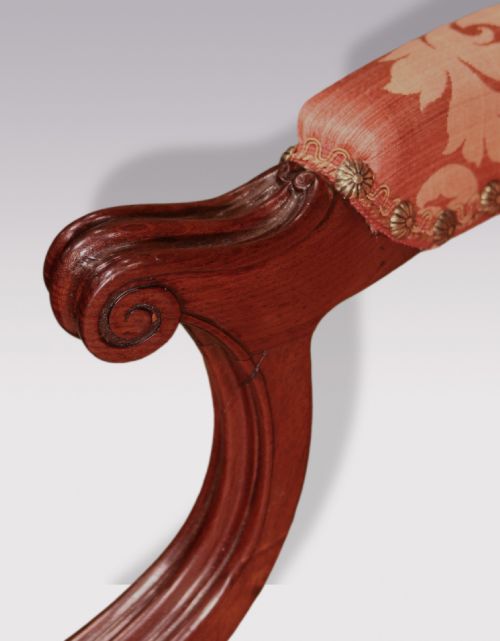 ANTIQUE SET OF FOUR HEPPLEWHITE PERIOD CARVED MAHOGANY STUFFED BACK ARMCHAIRS - ADDITIONAL PHOTO 7