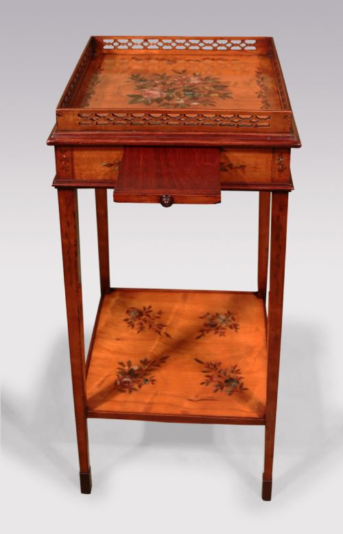 ANTIQUE PAIR OF 19TH CENTURY SATINWOOD AND PAINTED KETTLE STANDS - ADDITIONAL PHOTO 1