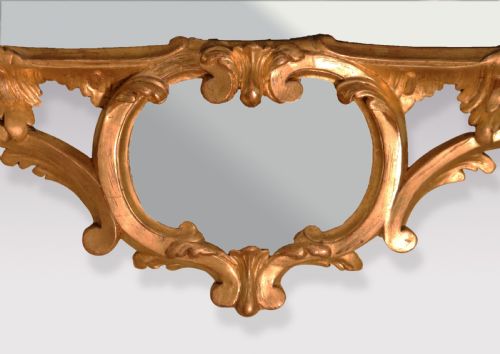 ANTIQUE CHIPPENDALE PERIOD GILDED CARVED WOOD RECTANGULAR MIRROR - ADDITIONAL PHOTO 3