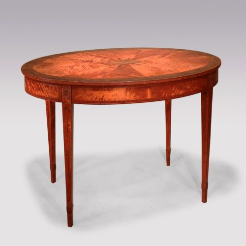 ANTIQUE 19TH CENTURY SATINWOOD OVAL OCCASIONAL TABLE